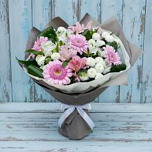 Букет цветов из:  Герберы, Альстромерии и Хризантемы #REPLACE_PRED# Светлом Саратовской области