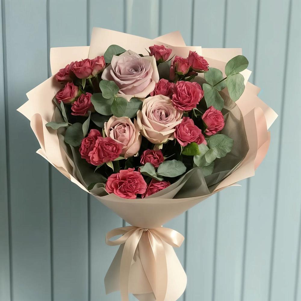 Букет цветов из: Гвоздики и Розы в Светлом Саратовской области