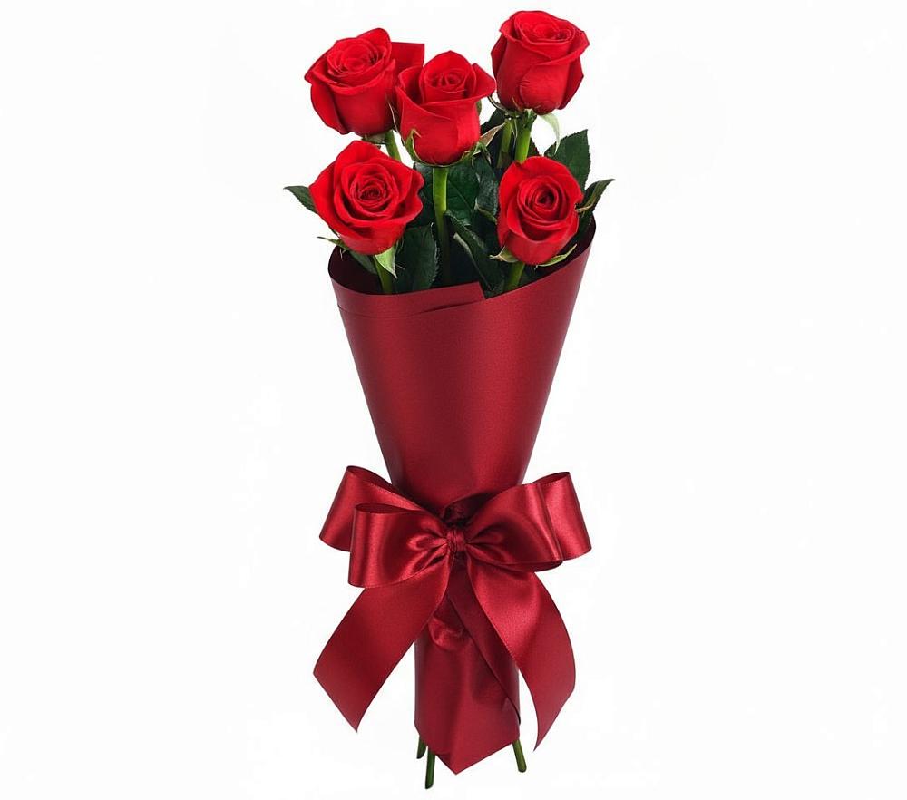 Букет 5 Красных роз Эдлесс Лав в Светлом Саратовской области