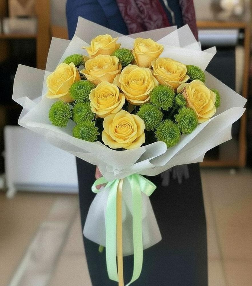 Букет цветов из: Хризантемы и Розы в Светлом Саратовской области