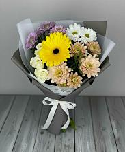 Букет цветов из:  Розы, Герберы и Хризантемы в Светлом Саратовской области