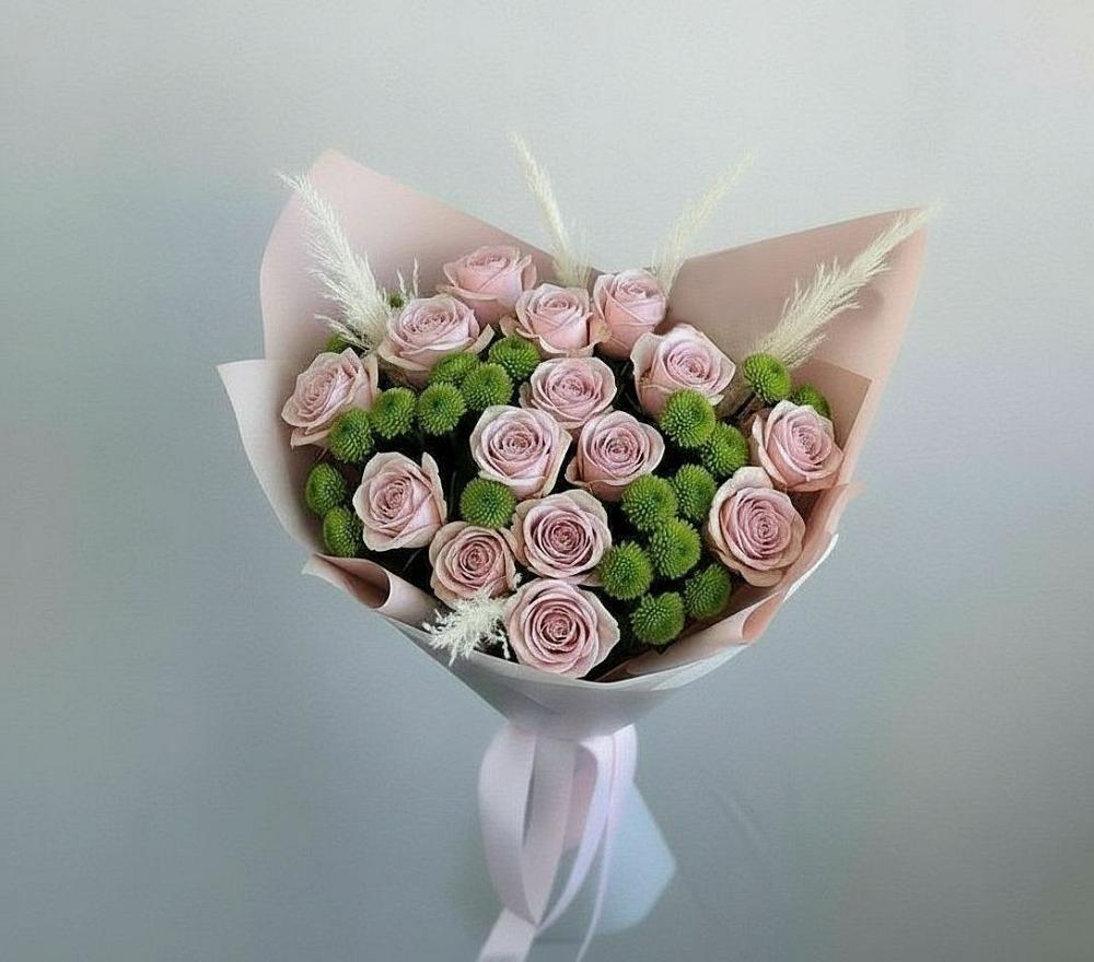 Букет цветов из: Розы и Хризантемы в Светлом Саратовской области