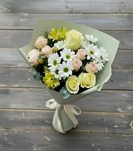 Букет цветов из:  Альстромерии, Розы и Хризантемы в Светлом Саратовской области