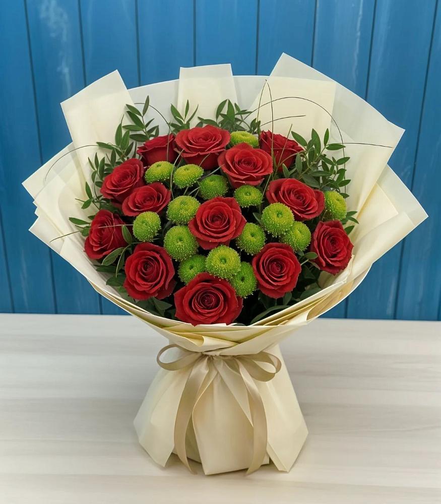 Букет цветов из: Розы и Хризантемы в Светлом Саратовской области