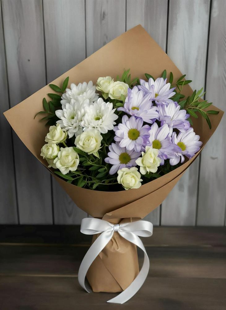 Букет цветов из: Хризантемы и Розы в Светлом Саратовской области